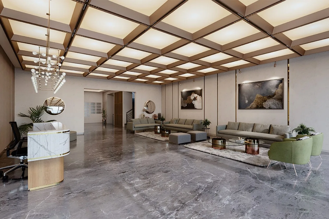 Grand residential lobby
